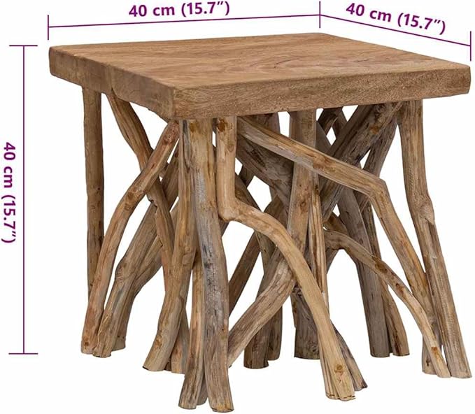 Coffee Table Brown Mixed Recycled Wood Small Rustic Living Room Table Durable