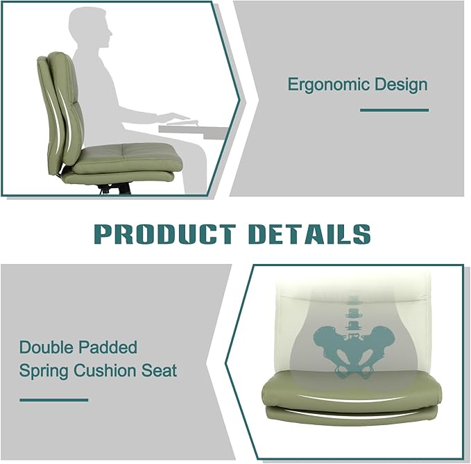 LUCKWIND Armless Office Desk Chair