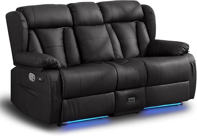 Loveseat Recliner Sofa, RV Recliner Couch, Manual Reclining Loveseat