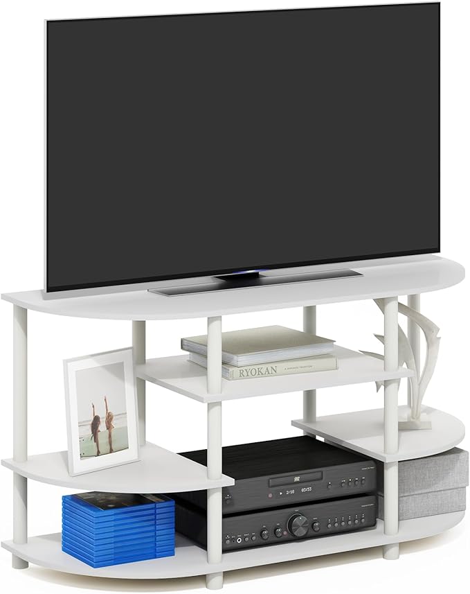 Furinno Jaya TV Stand, 4-Tier Toolless Assembly Corner Entertainment Center