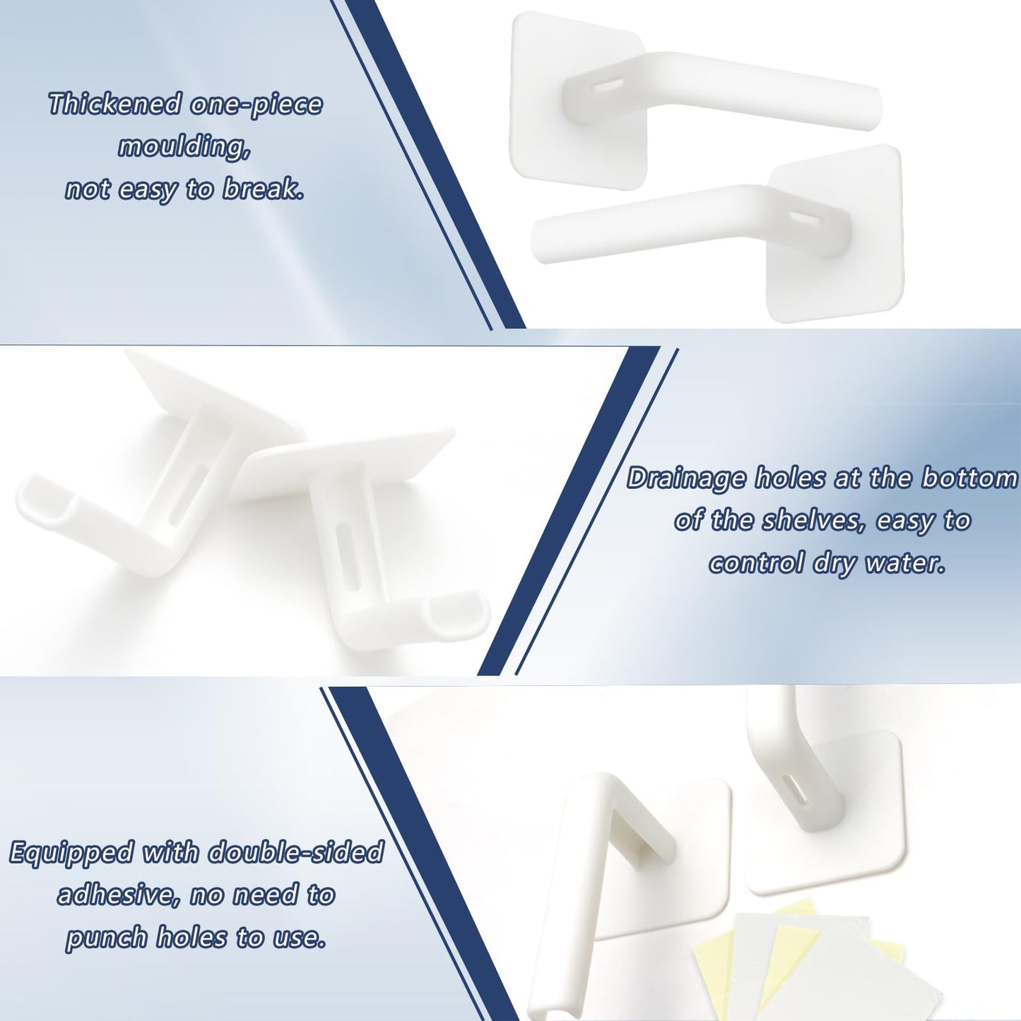 4 Pcs Curtain Holders, Self-Adhesive Hooks, L-Shaped Curtain Holdbacks, No Drill Curtain Pull Backs for Kitchen Living Room Office