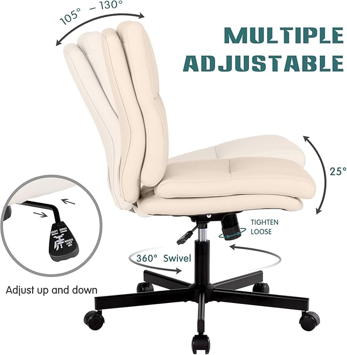 LUCKWIND Armless Office Desk Chair