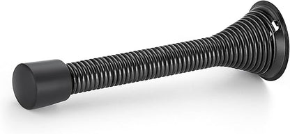 Ravinte Door Stoppers, 6 Pack Black Spring Door Stops with Rubber Bumper, Door Stoppers for Bottom of Door