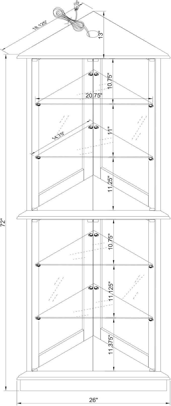 Glass Corner Display Cabinet