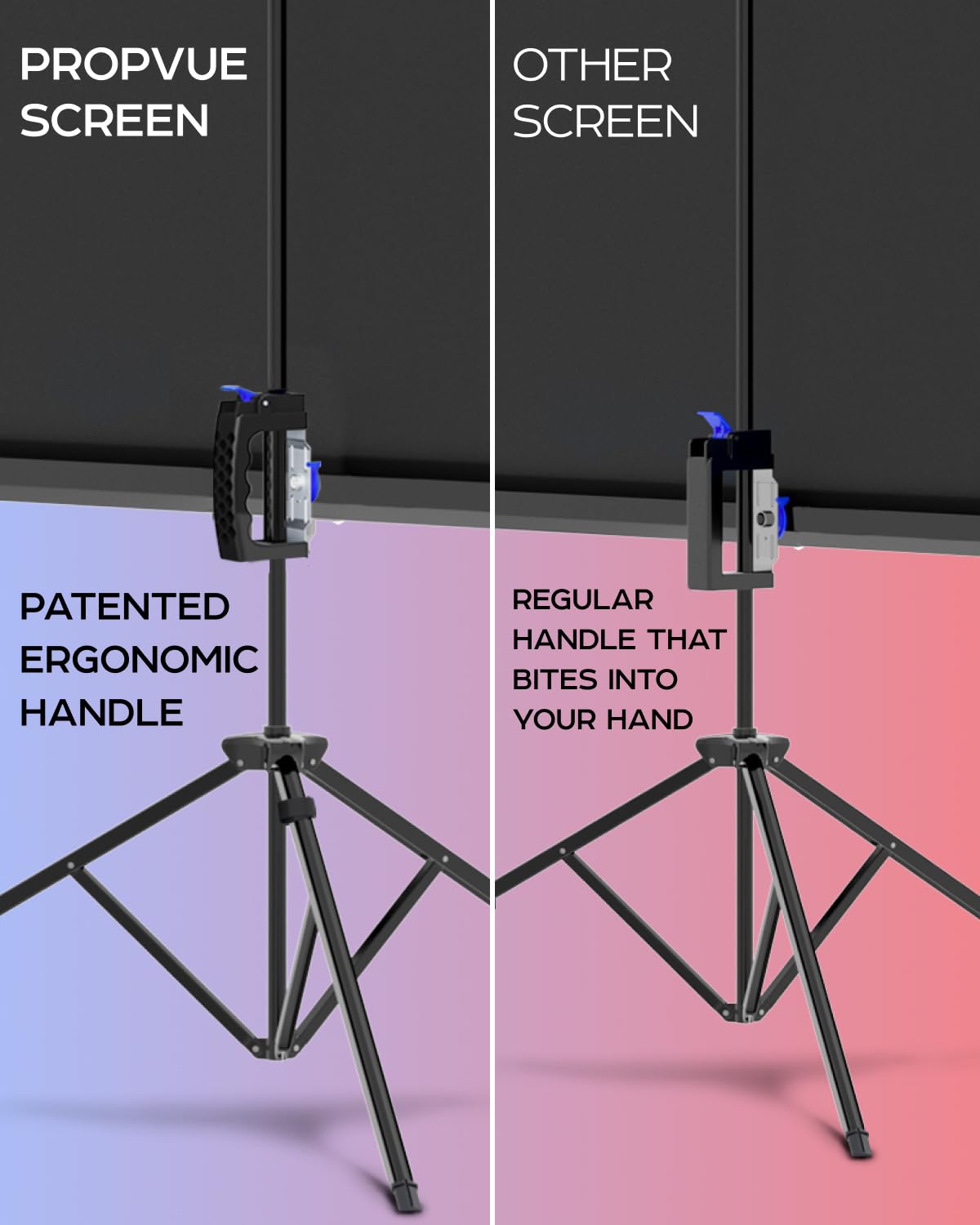 PropVue Projector Screen with Stand 120 inch - Indoor and Outdoor Projection Screen for Movie or Office Presentation - 4:3 HD Premium Wrinkle-Free Tripod Screen