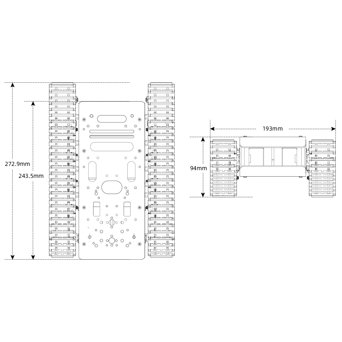 Robot Tracked Tank Car Chassis with Encoder DC Motor, Suspension Shock Absorption Chassis Car Full-Metal Robotic Moving Platform Track for Arduion RPi Microb Jetson Python DIY Smart Robot Maker