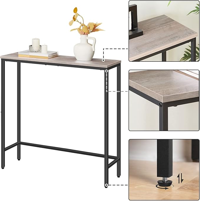 HOOBRO Narrow Console Table, 29.5" Small Entryway Table, Thin Sofa Table