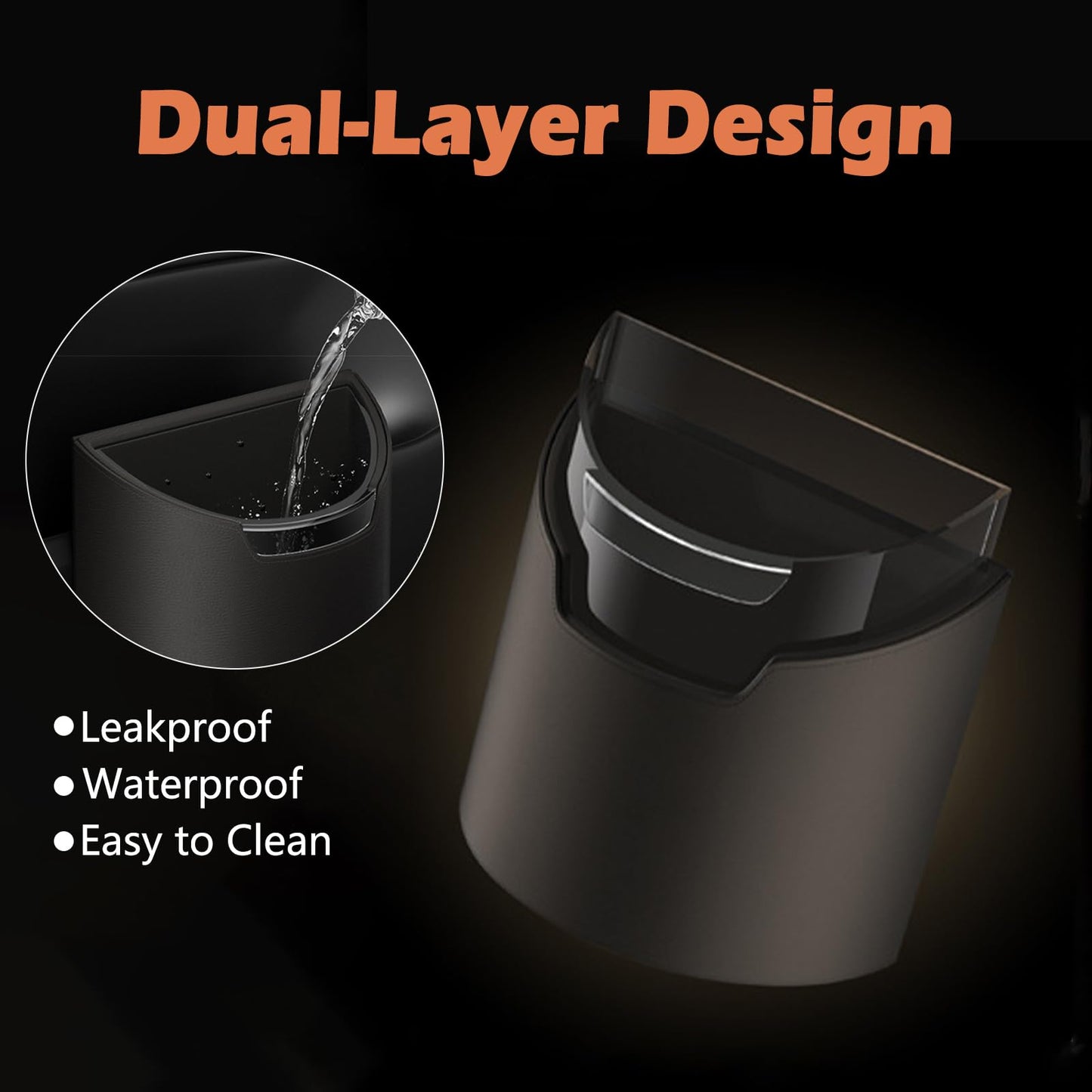 LoopTime Leakproof Car Trash Can,Mini Car Trash Bin for SUV and Truck,Small Removable Liner Garbage Can,Waterproof Automotive Trash Can for Vehicle,Home,Office,Multipurpose,Easy to Clean (Wine Red)