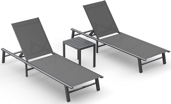 Ciokea Foldable Outdoor Lounge Chair Set of 2