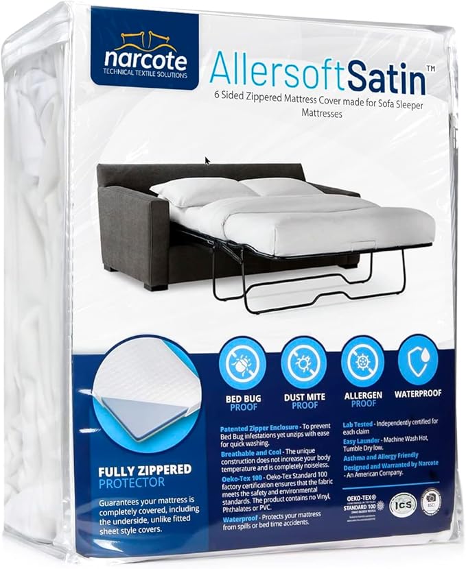 Allersoft| Queen Sleeper Sofa Mattress Cover