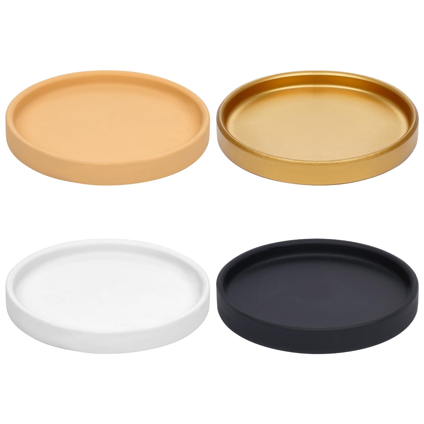 Miayon 4 Pack Ceramic Plant Saucer Tray 4.72 Inch Round Flower Pot Drip Trays for Indoor Outdoor Plants Succulents