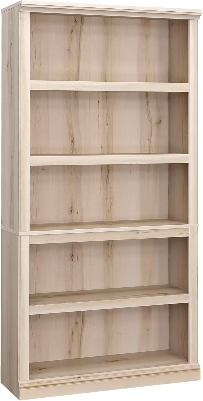 Sauder 5 Tier Book Shelf Wooden Bookcase Multipurpose Bookshelf
