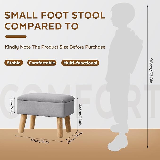 Storage Ottoman, Small Foot Stool Ottoman