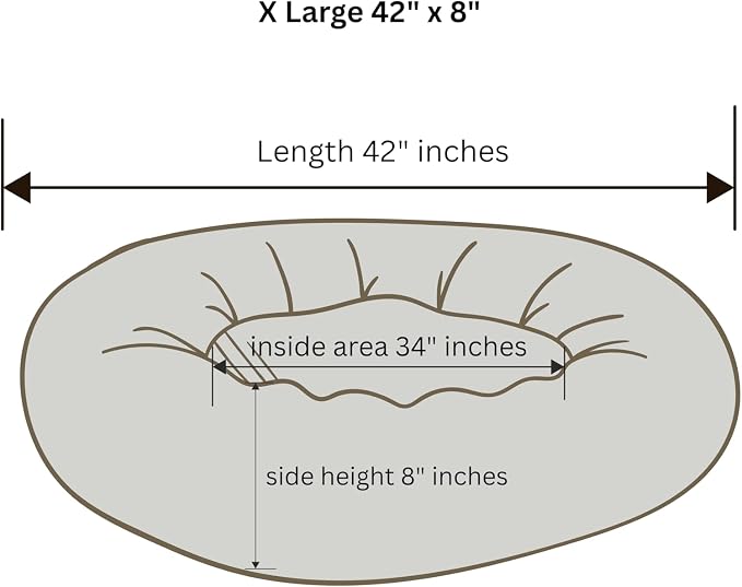 Organic Cotton Canvas Dog Bed: Removable Cover, Natural Fill - Made in USA (Natural, X Large 42" x 8" inches)