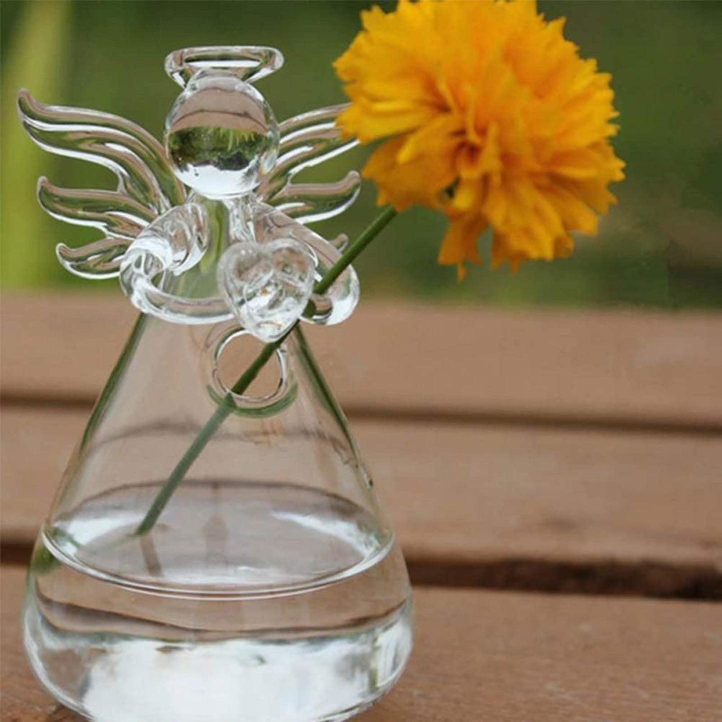 GENEDEY Angel Design Glass Vases Clear Flower Plant Terrarium Container Hanging Vase Wedding Decor Garden Ornaments Hanging Planter (Pack of 10)