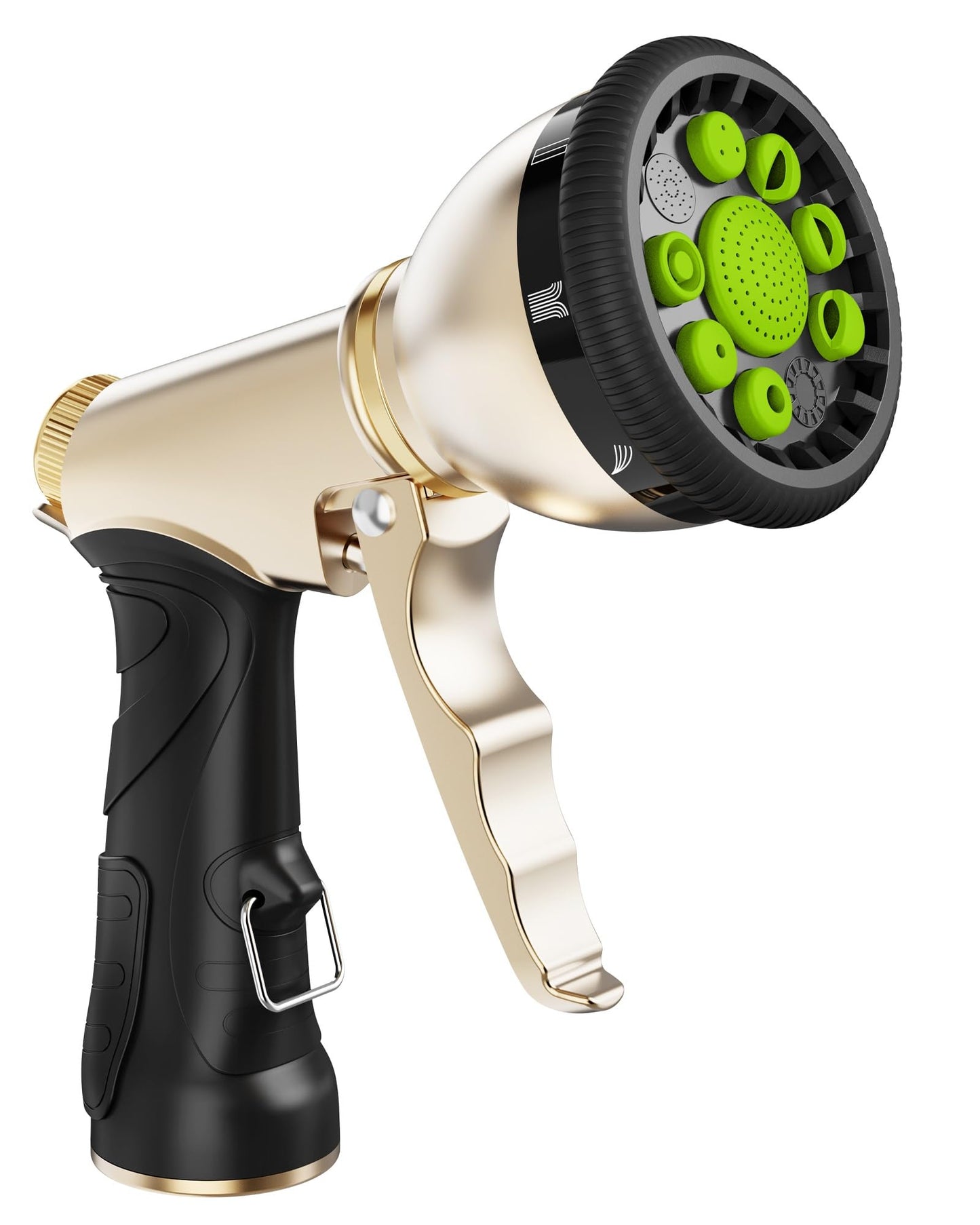RAINPOINT Garden Hose Nozzle, 9 Spray Patterns Hose Sprayer Nozzle, Heavy Duty Metal Water Hose Nozzle, Adjustable Hand Sprayer, Watering Plants and Lawn, Pet Showering (Nozzle, Green)