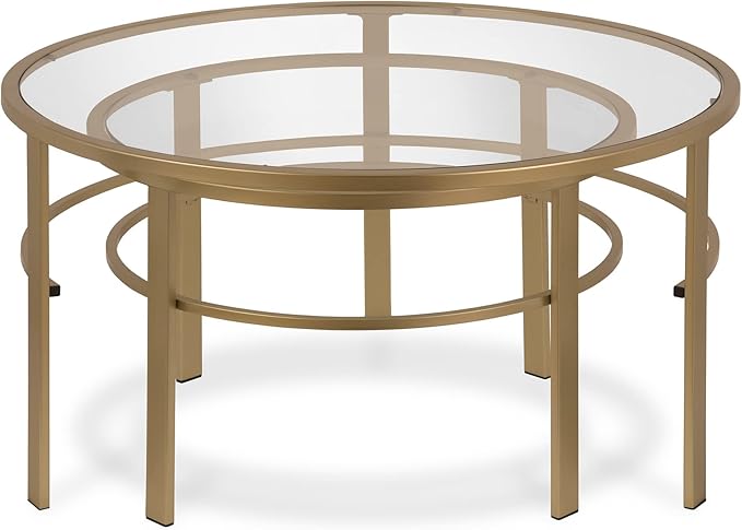 Henn&Hart Round Nested Coffee Table in Brass, Coffee Table coffee tables