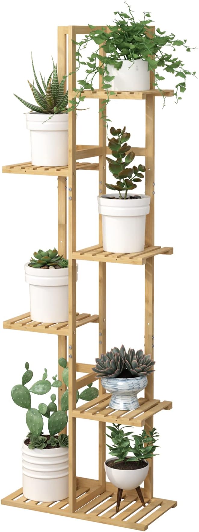 Laiensia Bamboo Plant Stand Rack 6 Tier, Indoor&Outdoor Planter Display Shelves