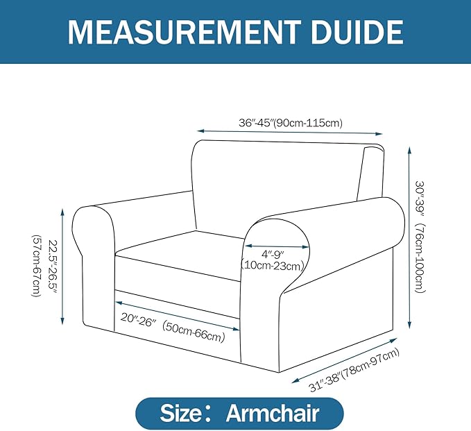 Armchair Slipcover with 1 Pillow Cover