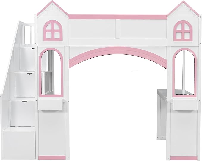 Princess-Themed Castle Loft Bed
