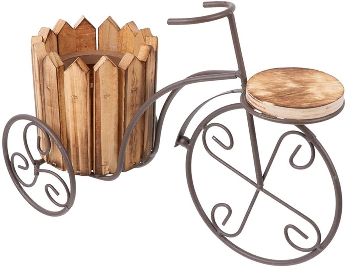 ZEELYDE Plant Stand,Wrought Iron Bike Plant Stand Rustic Style Bicycle Flower Pot Cart Holder Flower Basket Home Garden Desktop Decoration Flower Shelf