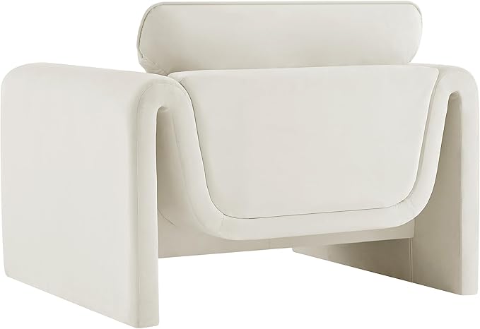Meridian Furniture 199Cream-C Sloan Collection Modern | Contemporary Velvet
