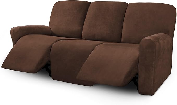 ULTICOR Velvet 8-Pieces Recliner Sofa Covers Stretch Reclining Couch Covers