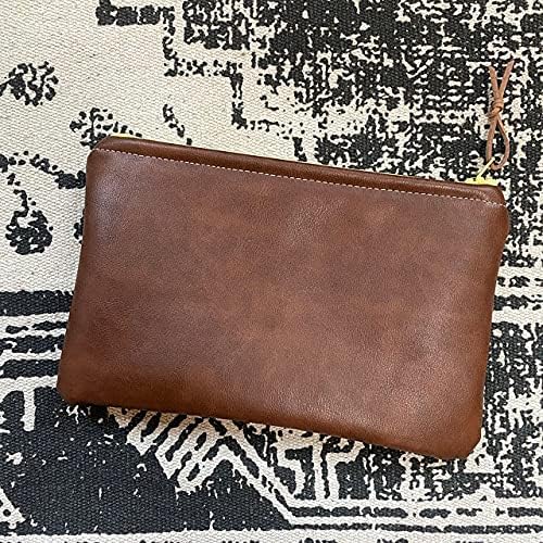 NAT Leathers | Tan Mid Brown Two Tone Antiqued Soft Faux Vegan Leather PU | 1