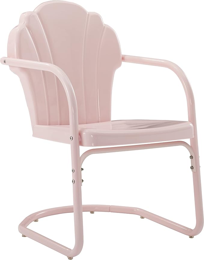 Crosley Furniture Tulip 2-Piece Outdoor Chair Set, Retro Metal Patio Chairs