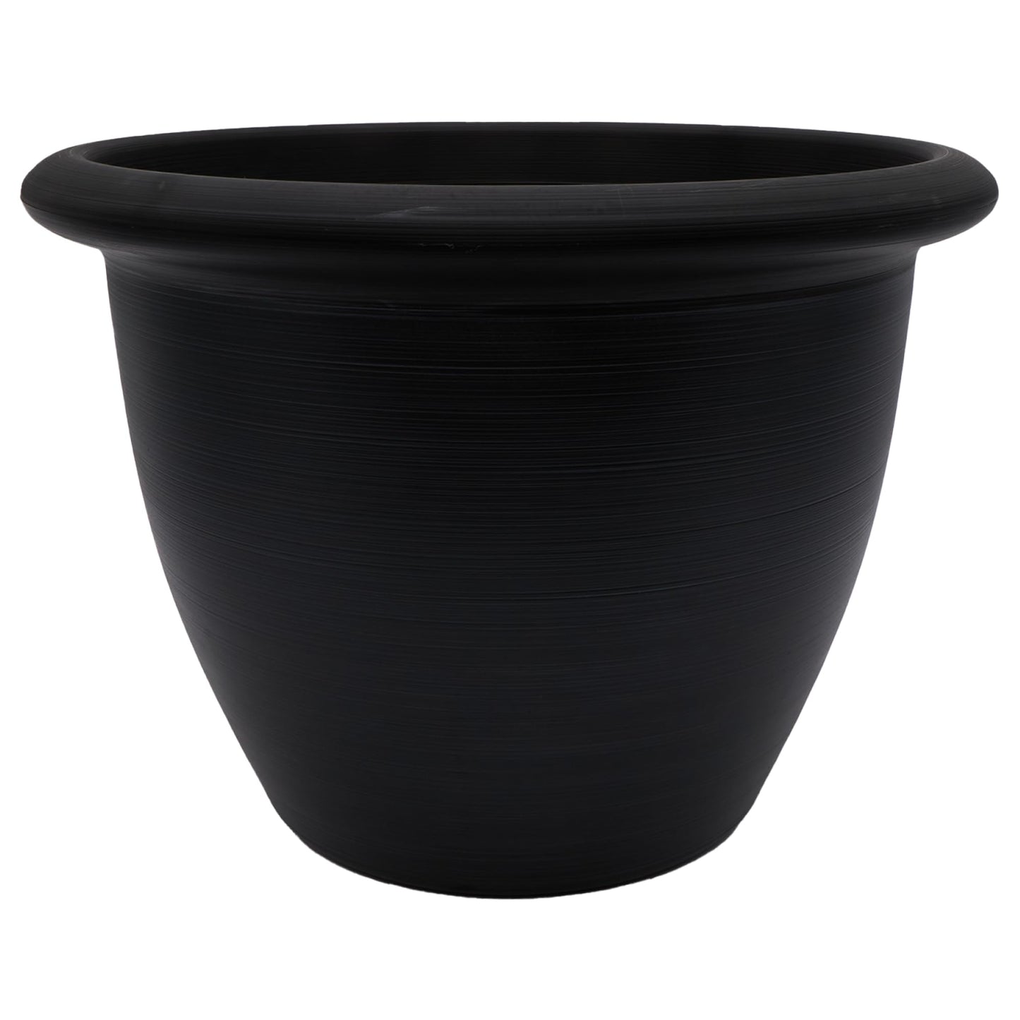 The HC Companies Sevilla Flower Planters - Durable Outdoor & Indoor Planter - Round Lightweight Self Watering Plant Pots for Herbs & More (14" Black, Pack of 1)