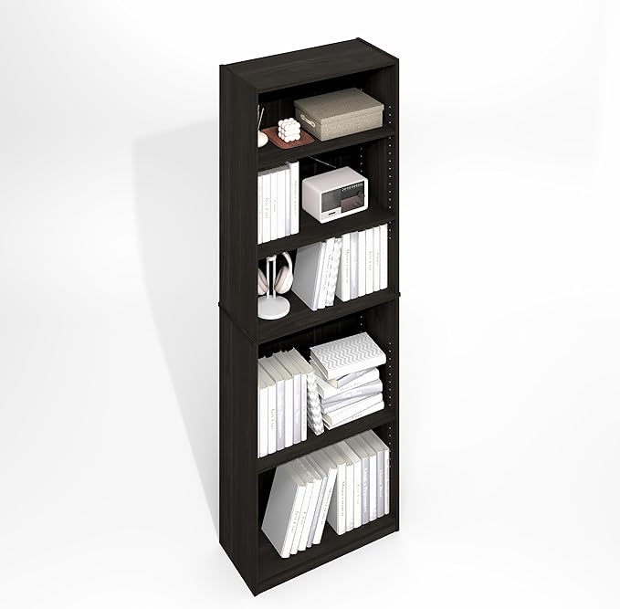 Furinno Jaya Simply Book Shelf, 5-Tier Bookshelf, Bookcase
