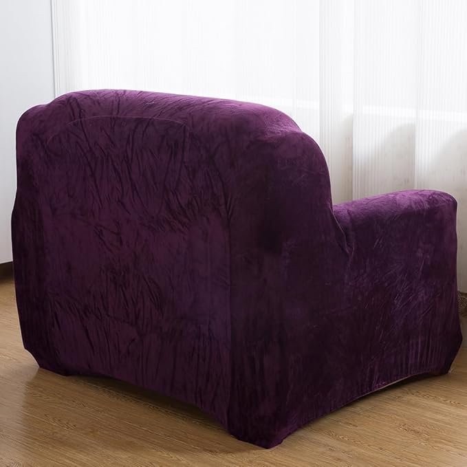 vctops 1-Piece Velvet Plush Stretch Chair Sofa Slipcover Soft Fuzzy Fluffy