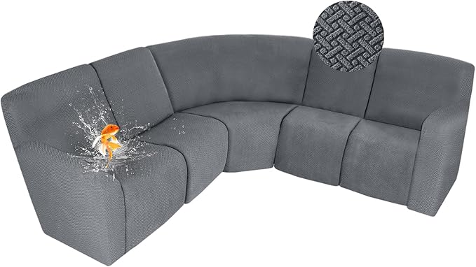 ALIECOM 100% Waterproof Recliner Sectional Couch Covers L Shape Stretch Corner