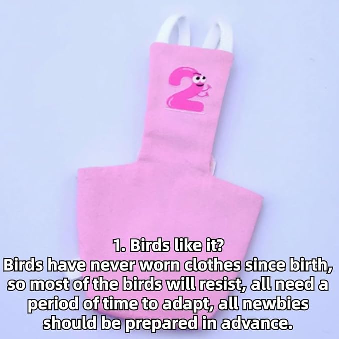 Bird Diaper Protective Parrot Nappy - 6 Pack, Reusable Flight Suit with Waterproof Inner Layer, Washable Cute Urine Wet Suit for Cockatiel Conure Macaw Lovebird (Pigeon)