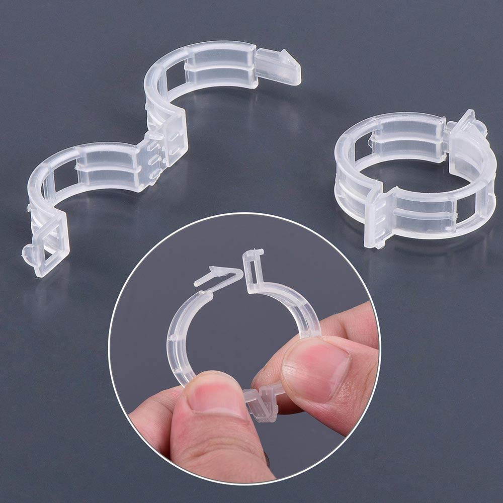 300Pcs Plastic Plant Clip, Plastic Trellis Plant Support Clips for Support, Garden Clips for Climbing Plants, Plastic Trellis Clips Plant Support Clips Vegetables Grape Vine Tomato Plant Fixing Clips