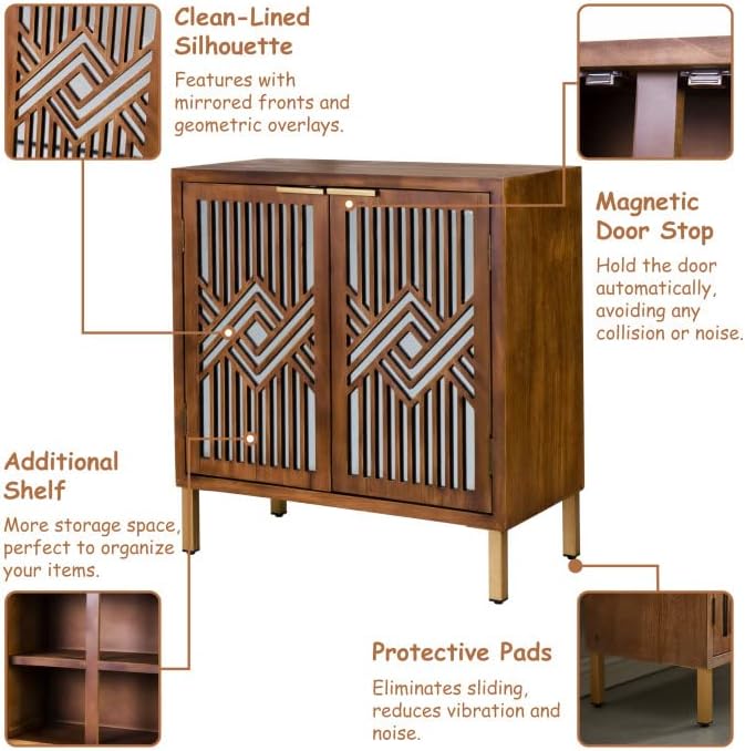 COZAYH 2 Door Accent Cabinet, Wood Sideboard Storage Furniture