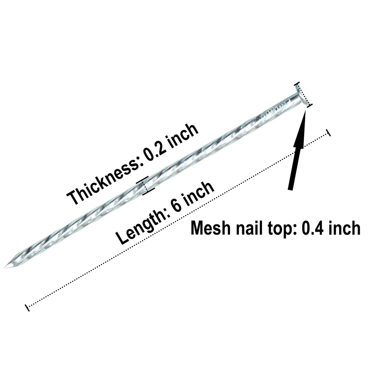 50/100/150 Pack 6" Solid Galvanized Non-Rust Metal Garden Stakes Spiral Landscape Edging Anchors for Paver Edging, Gardening, House Construction, etc (50)