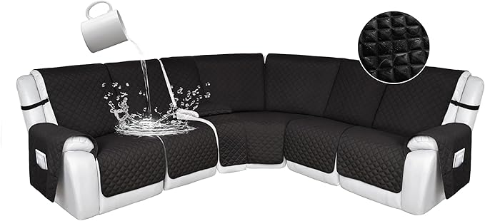 HDCAXKJ 100% Waterproof Reclining Sectional Couch Covers L Shape Recliner Sofa