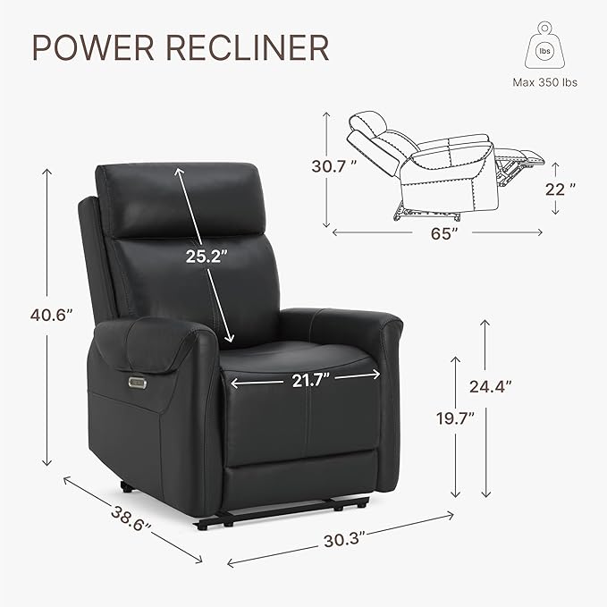 KISLOT Leather Recliner Chair for Adults Wall Hugger RV Recliner