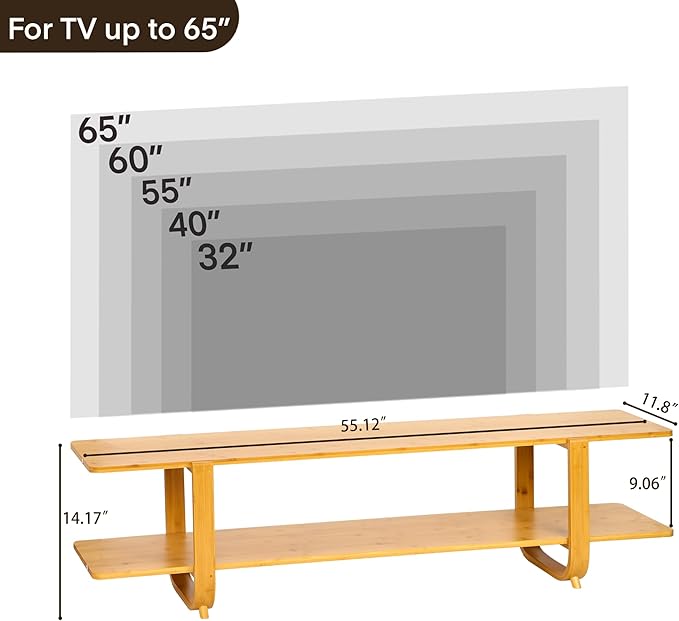 Bamboo TV Stand for TVs up to 65", Accent Entertainment Center