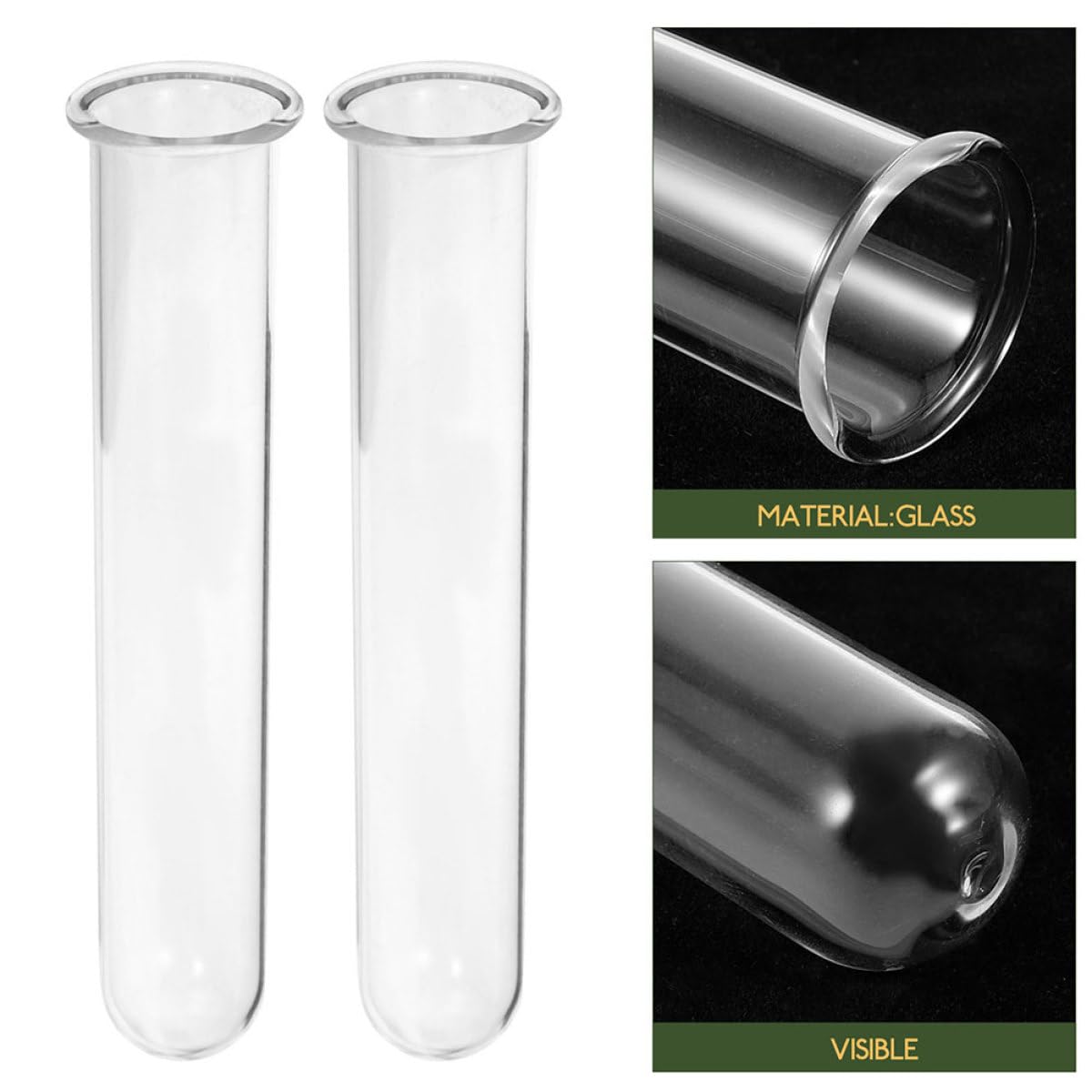 Garneck 6pcs Glass Test Tube Flower Vases Hydroponic Propagation Tubes Glass Plant Containers 2.5x3x15cm for Home and Office Décor