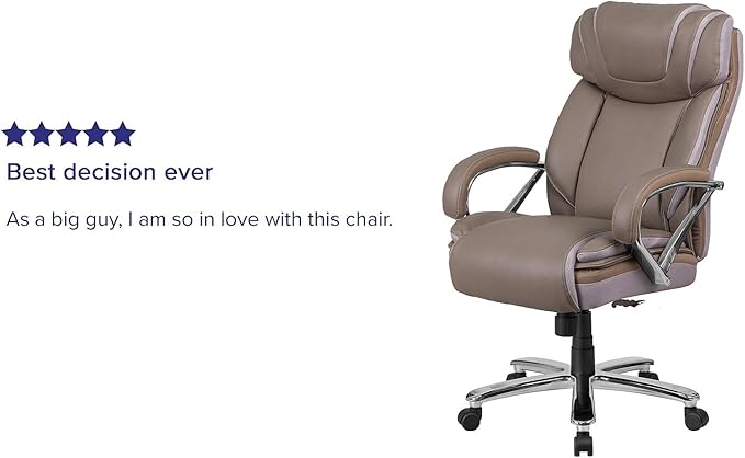 Flash Furniture HERCULES Series Big & Tall 500 lb. Rated Taupe LeatherSoft