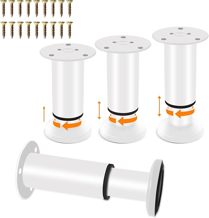 4 Pcs Adjustable Height Furniture Legs 4.72-7.48 inch, Metal Adjustable