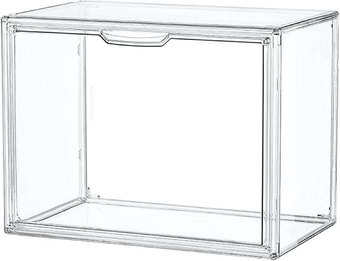 Clear Acrylic Display Case, Stackable Plastic Storage Bins