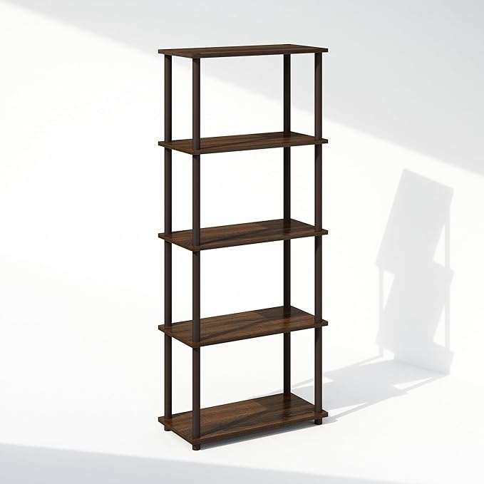 Furinno Turn-N-Tube Book Shelf, 5-Tier Bookshelf, Bookcase