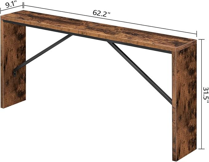 MAHANCRIS Console Table, 62.2" Long Sofa Table Behind Couch, Narrow Entryway
