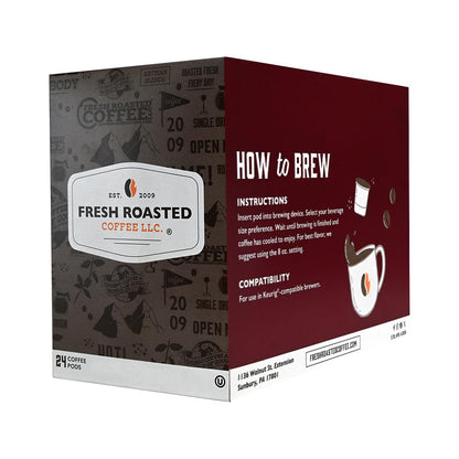 Fresh Roasted Coffee, Butter Rum, Flavored Coffee Pods, K-Cup Compatible, 24 Count