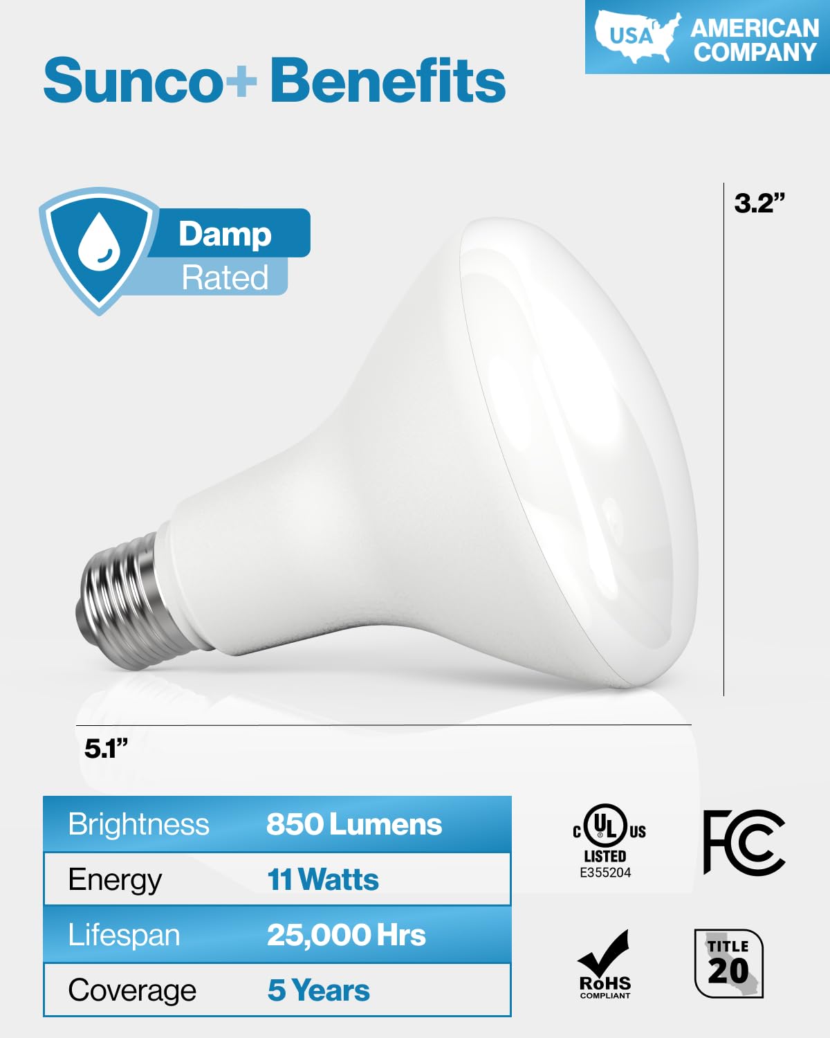 Sunco 12 Pack BR30 Light Bulbs LED, Recessed Can Light Bulbs, Indoor Flood Bulb, 850 LM, 11W (65W Equivalent), 3000K Warm White, Dimmable, E26 Base, for Home, Kitchen, Bedroom UL.