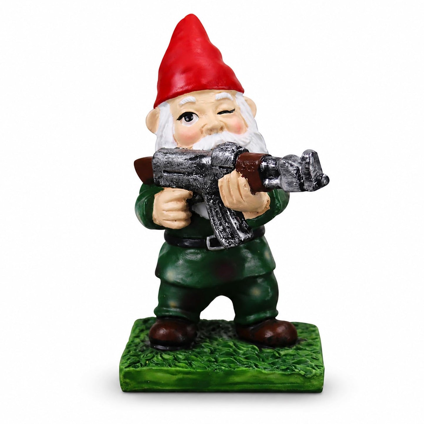 nezababy Military Garden Gnomes with Guns Funny Army Gnomes Outdoor Statues Naughty Desktop Indoor Outdoor Lawn Yard Decorations (F)