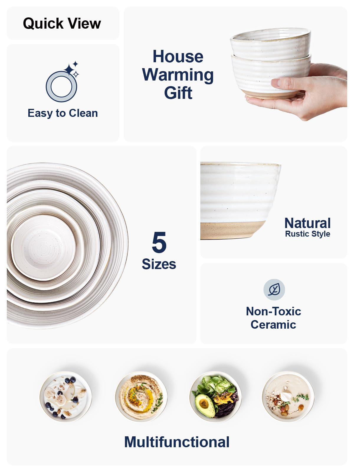 LE TAUCI Small Bowls 10 oz, Ice Cream Bowl, Ceramic Stoneware Bowl, Bowls Set for Dessert, Fruits, Side Dishes, Suit For Housewarming - 4.5 Inch, Set of 4, Arctic white